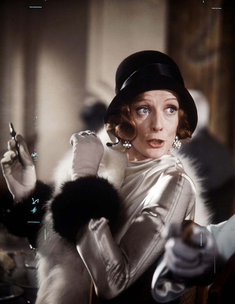 Maggie Smith is startled in a scene from the film 'Travels With My Aunt', 1972. (Photo by Metro-Gold...