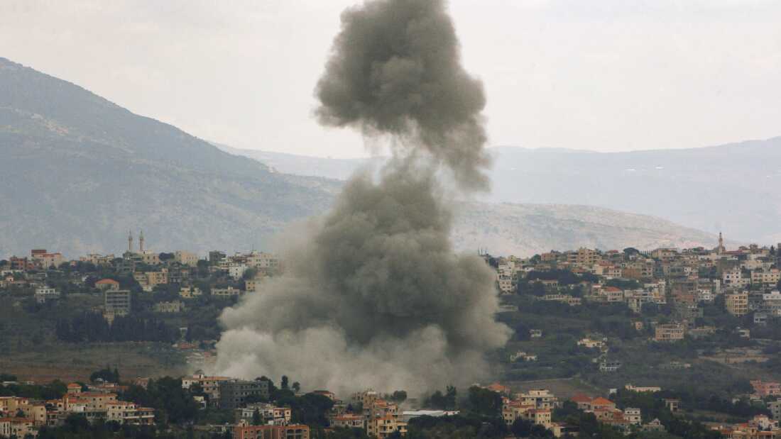 Smoke billows from the site of an Israeli air strike in the Lebanese village of Khiam, near the Lebanon-Israel border, on September 23, 2024. The Israeli military on September 23 told people in Lebanon to move away from Hezbollah targets and vowed to carry out more