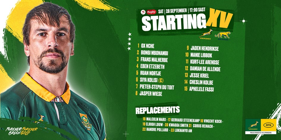 Eben Etzebeth in Springboks team vs Argentina in Nelspruit 2024