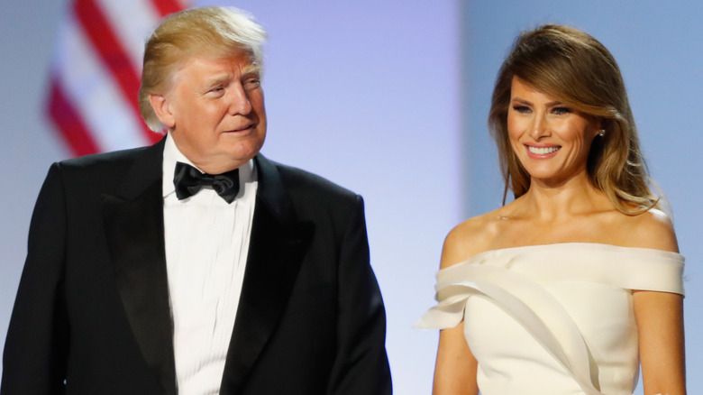 Melania Trump and Donald Trump smiling