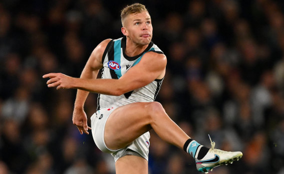 Port Adelaide defender Dan Houston is in Carlton’s sights.