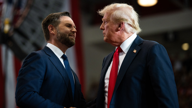 JD Vance and Donald Trump shaking hands