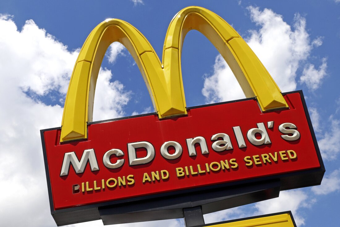 A sign outside a McDonald's restaurant is seen in Pittsburgh, on June 25, 2019.