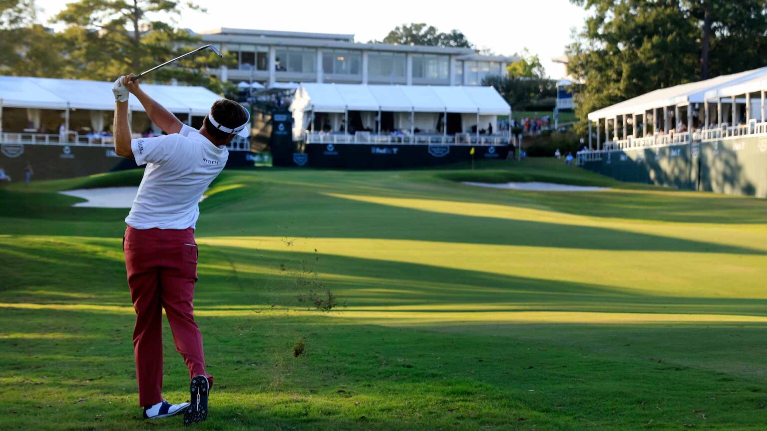 Keith Mitchell plays a shot at the Sanderson Farms Championships.