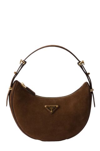 Prada Arqué Suede Shoulder Bag