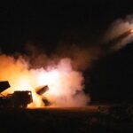 Chunmoo multiple rocket launchers under the Army's I Corps fire live rounds into the East Sea from a training ground in the border county of Goseong, Gangwon Province, in this photo provided by the Army, Oct. 17. Yonhap