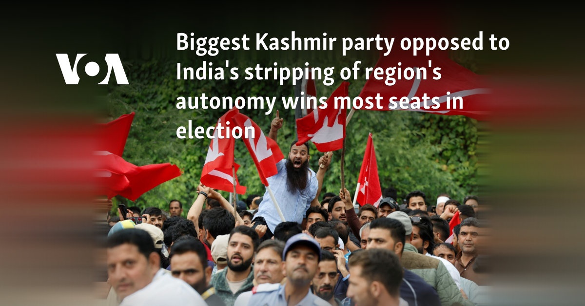 Biggest Kashmir party opposed to India's stripping of region's autonomy wins most seats in election