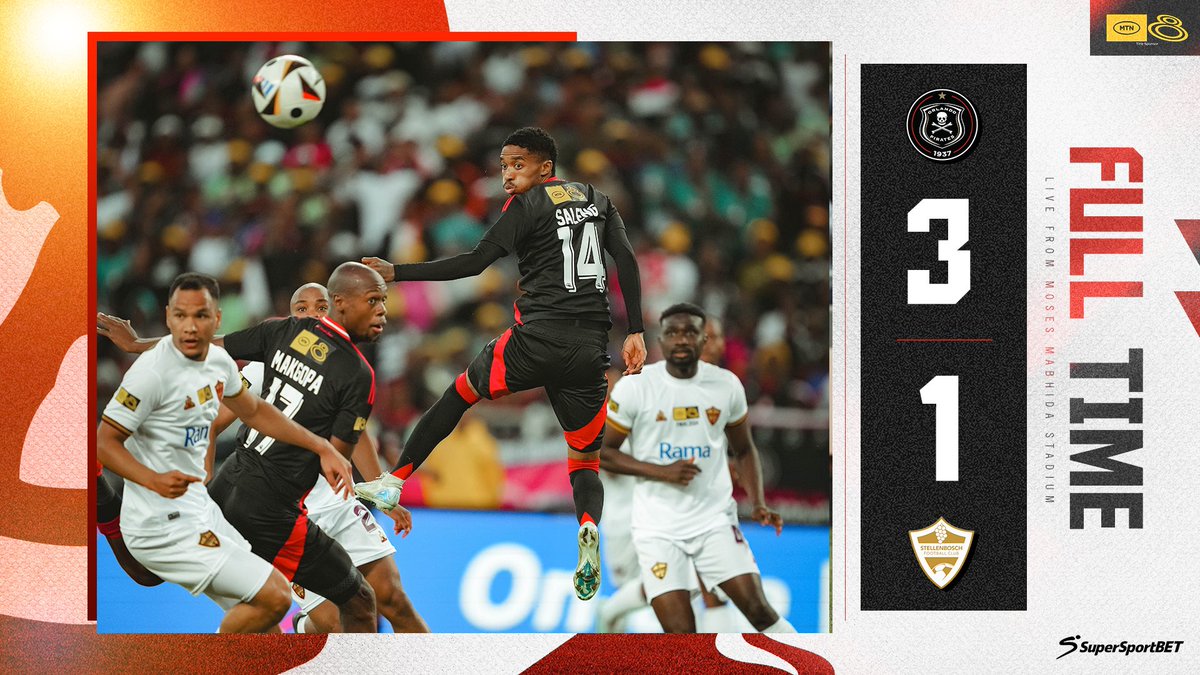 Orlando Pirates vs Stellenbosch FC full-time graphic 2024