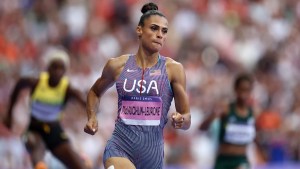 Sydney McLaughlin-Levron at Paris Olympics (Credit: Hannah Peters/Getty Images)