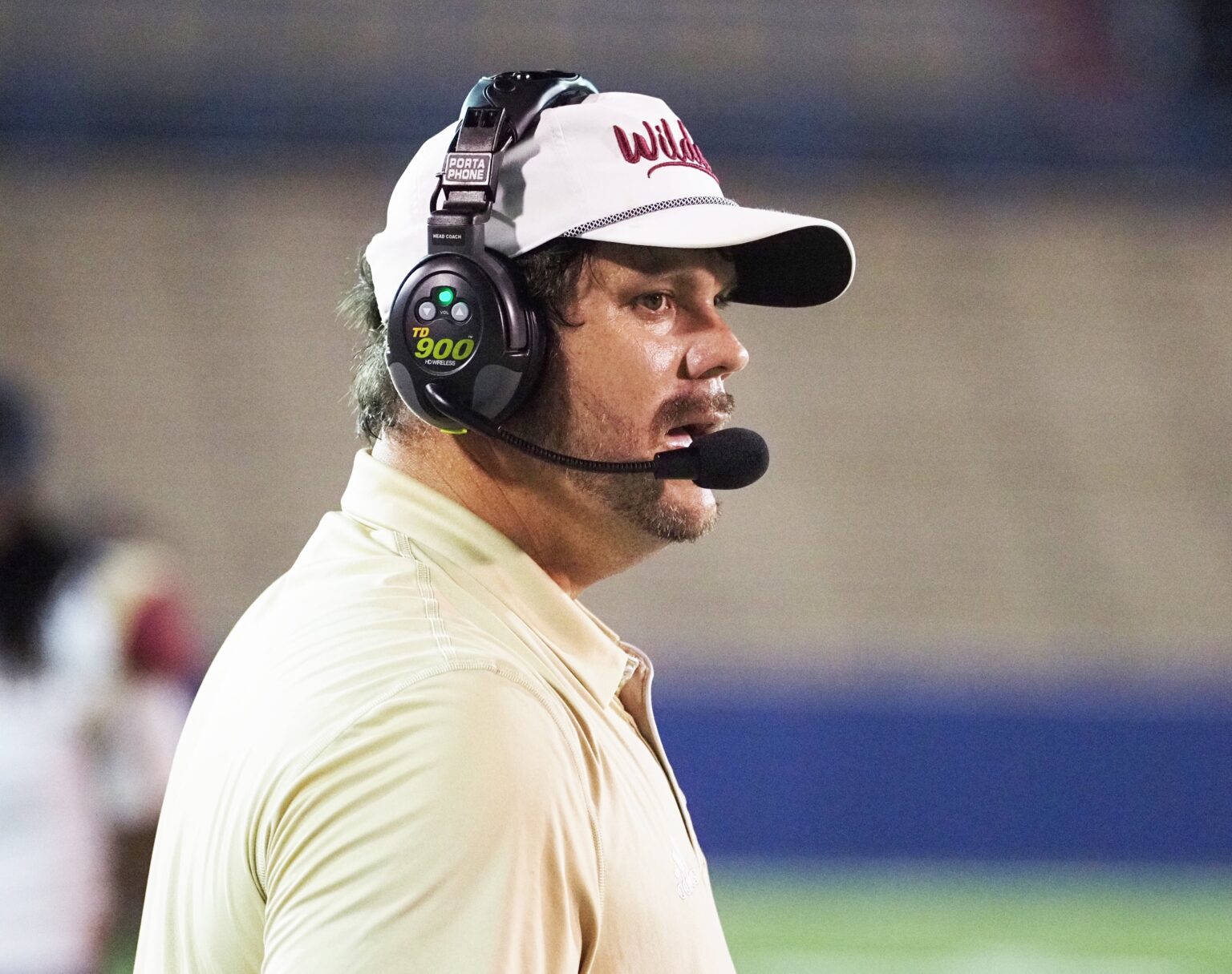 Citronelle head coach Jason Rowell in action against Williamson in the first half of a prep football game Friday, Sept. 13, 2024, at Ladd-Peebles Stadium in Mobile, Ala. (Mike Kittrell | preps@al.com)