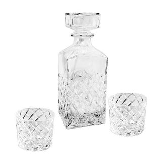 Better Homes and Gardens Sylvan Clear Glass Decanter and Dof 3 Pack Set