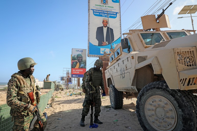 Ugandan peacekeepers with the African Transition Mission in Somalia (ATMIS)