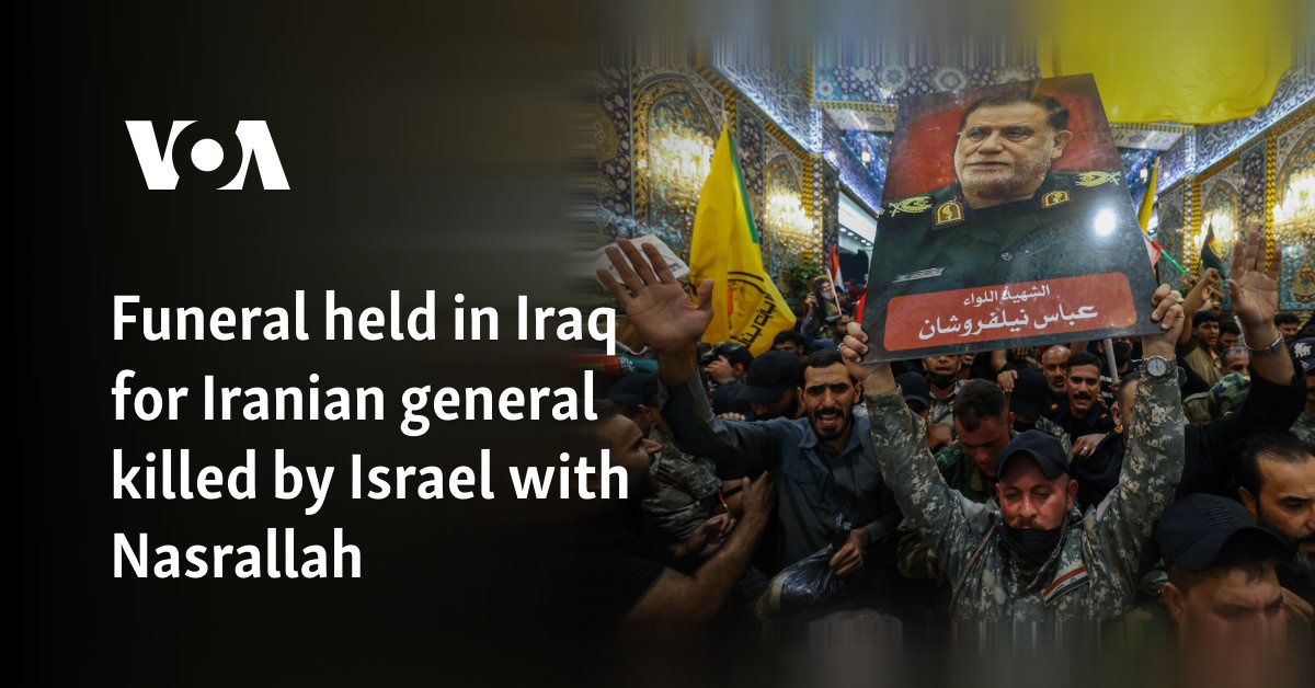 Funeral held in Iraq for Iranian general killed by Israel with Nasrallah