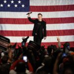 Elon Musk speaks as part of a campaign town hall in support of Republican presidential nominee former President Donald Trump in Folsom, Pa., Thursday, Oct. 17, 2024. (AP Photo/Matt Rourke)