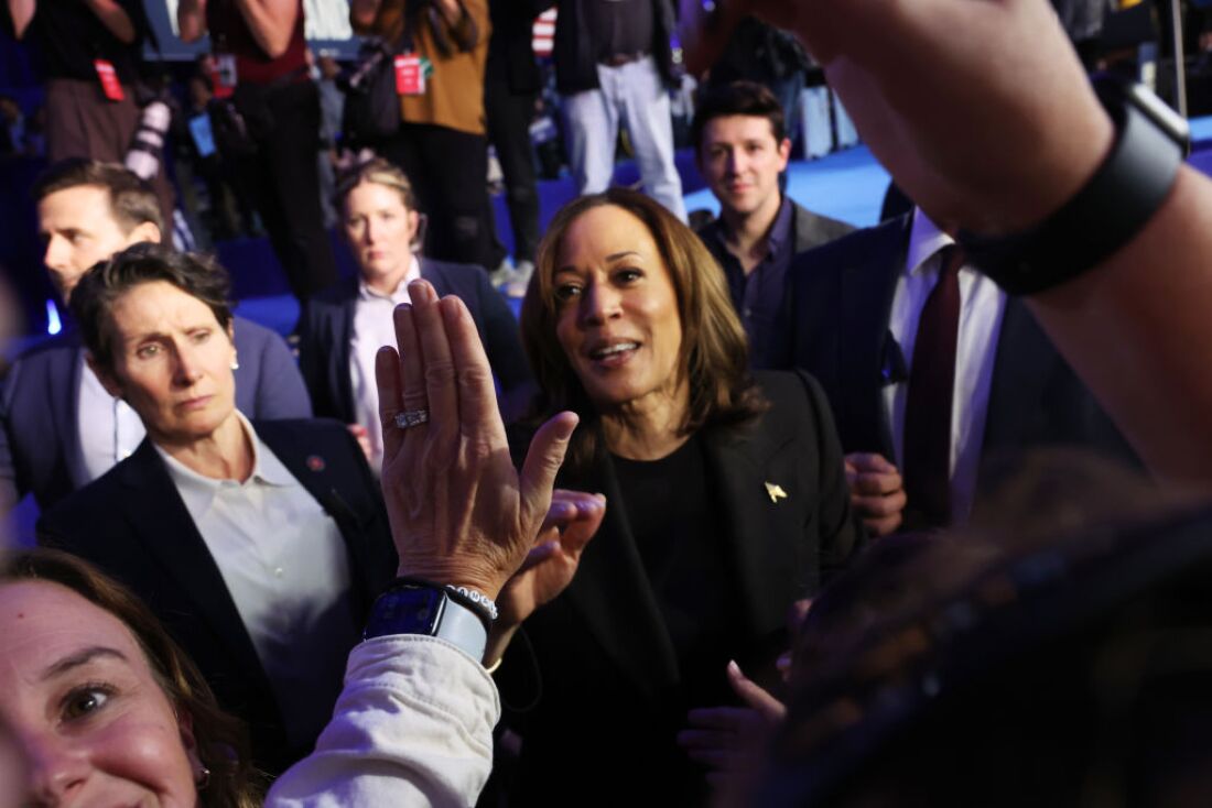 Vice President Kamala Harris, the Democratic presidential nominee, campaigns in Waterford, Mich., on Friday. Harris made numerous stops in the state as former President Donald Trump held a rally in Detroit. Early voting begins on Saturday in Michigan.