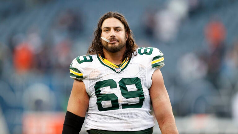 Green Bay Packers offensive tackle David Bakhtiari walks off the field after an NFL football game, Sept. 10, 2023, in Chicago. Bakhtiari's time with the Green Bay Packers is over after 11 seasons, general manager Brian Gutekunst announced Monday, March 11, 2024, that the team has released him.