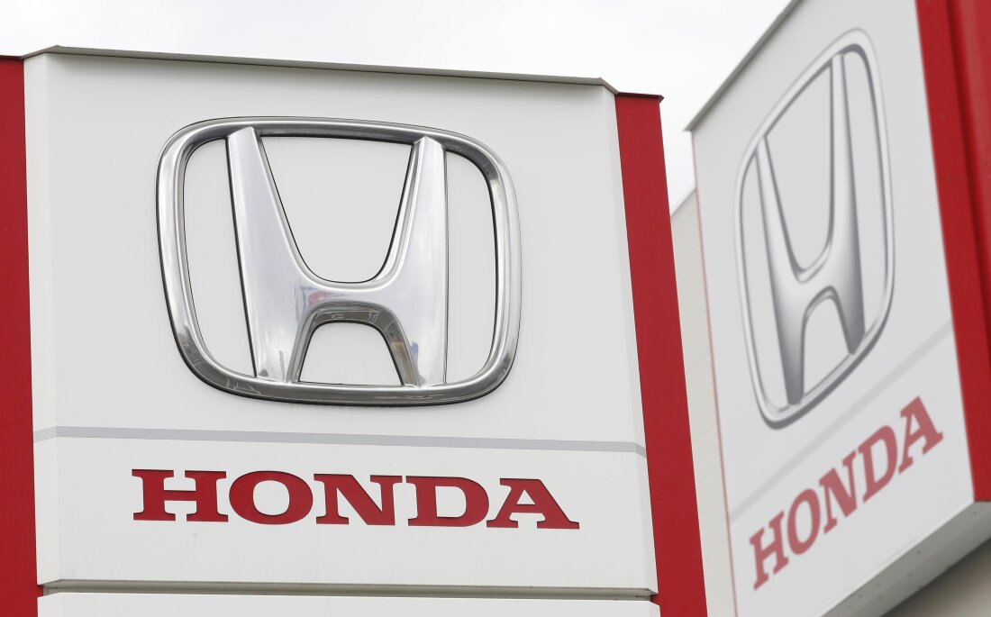 Honda logos are pictured in Tsukuba, Japan, on Feb. 13, 2019.