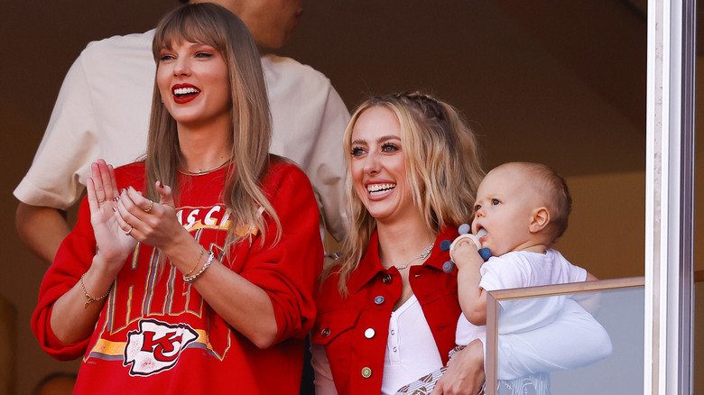 Taylor Swift and Brittany Mahomes at a Kansas City Chiefs game