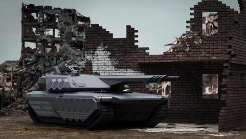 This undated image provided by Hyundai Rotem shows its next-generation hydrogen fuel-based military tank. Yonhap