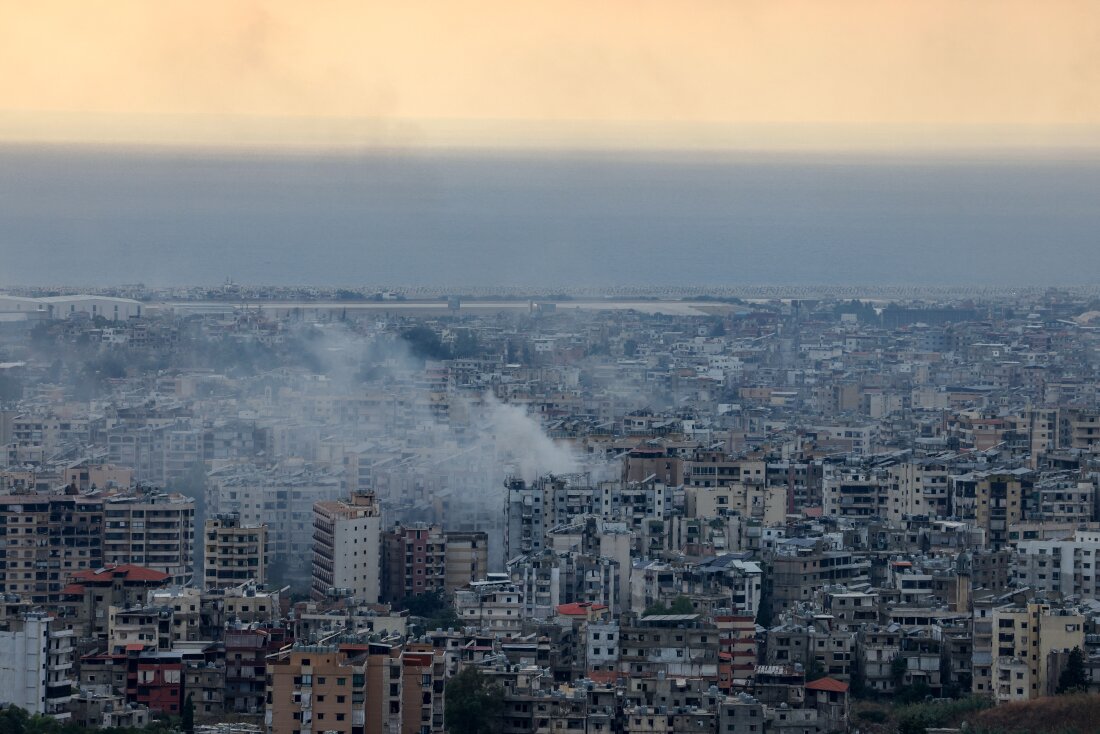 Smoke billows from the site of an Israeli air strike that targeted a neighbourhood in Beirut's southern suburbs on October 6, 2024. Israel unleashed intense strikes targeting Hezbollah on October 6, almost a year since the attack by Palestinian Hamas militants that sparked the war in Gaza.