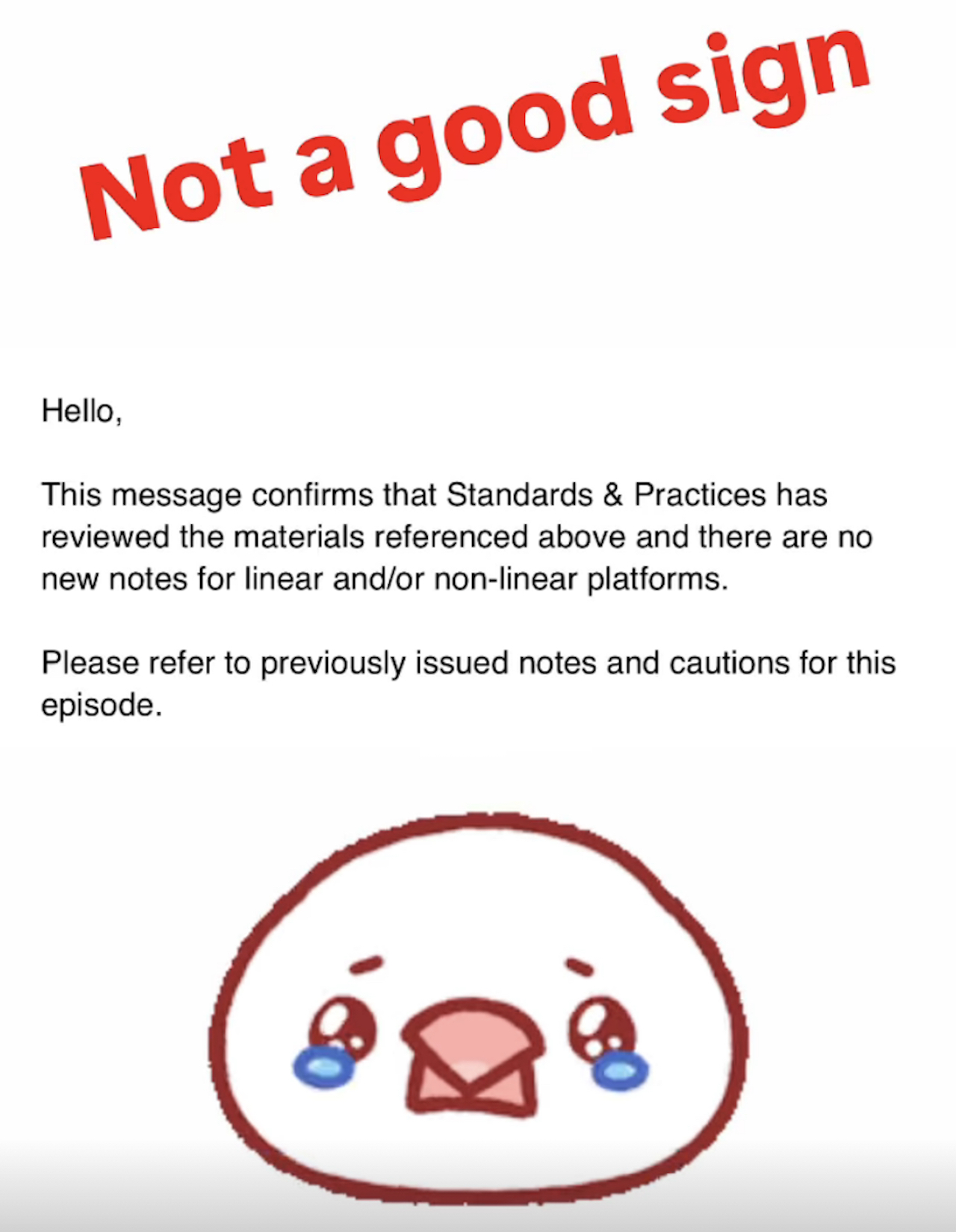 Message from Standards and Practices on Rob McElhenney's Instagram Stories