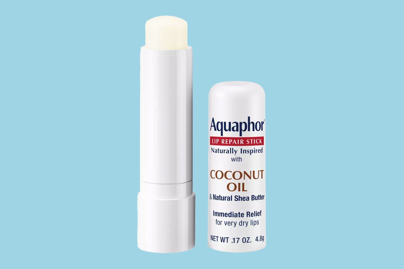 I've Been an Aquaphor Stan for YEARS—and the New Coconut Lip Repair Balm Is My Favorite