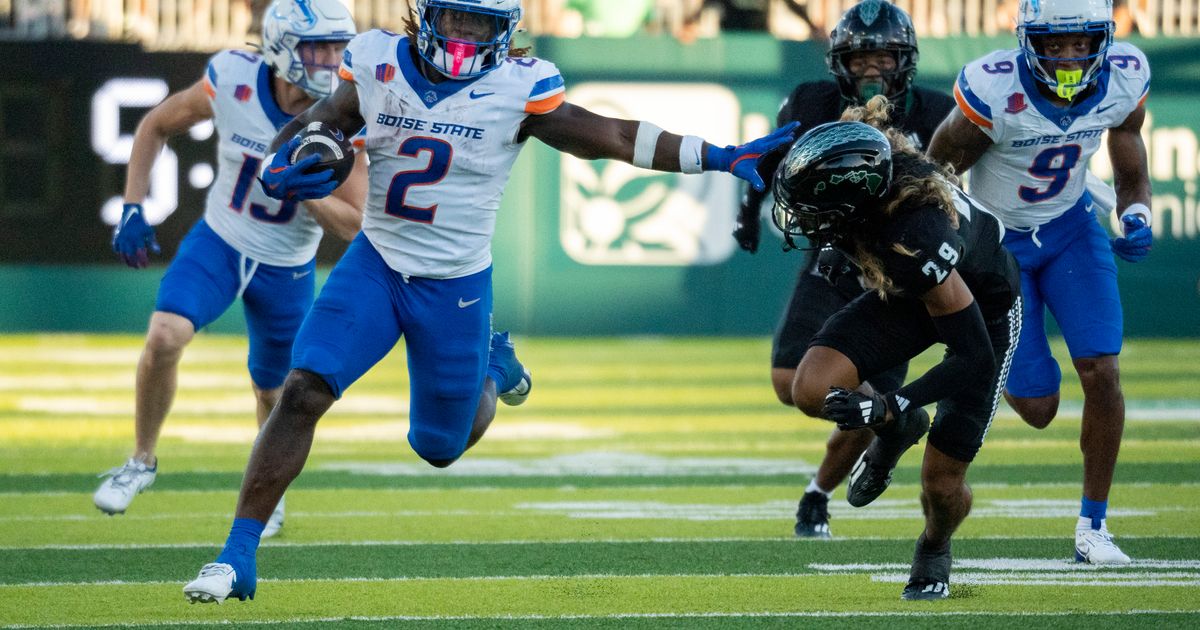 Jeanty rushes for 217 yards and TD, catches TD pass and Boise State downs Hawaii 28-7