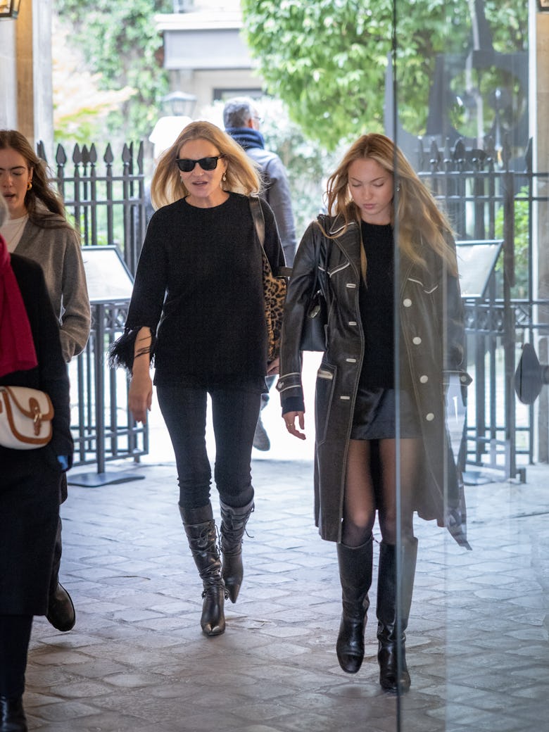 Kate Moss and Lila Moss are seen during the Womenswear Spring/Summer 2025 as part of Paris Fashion W...