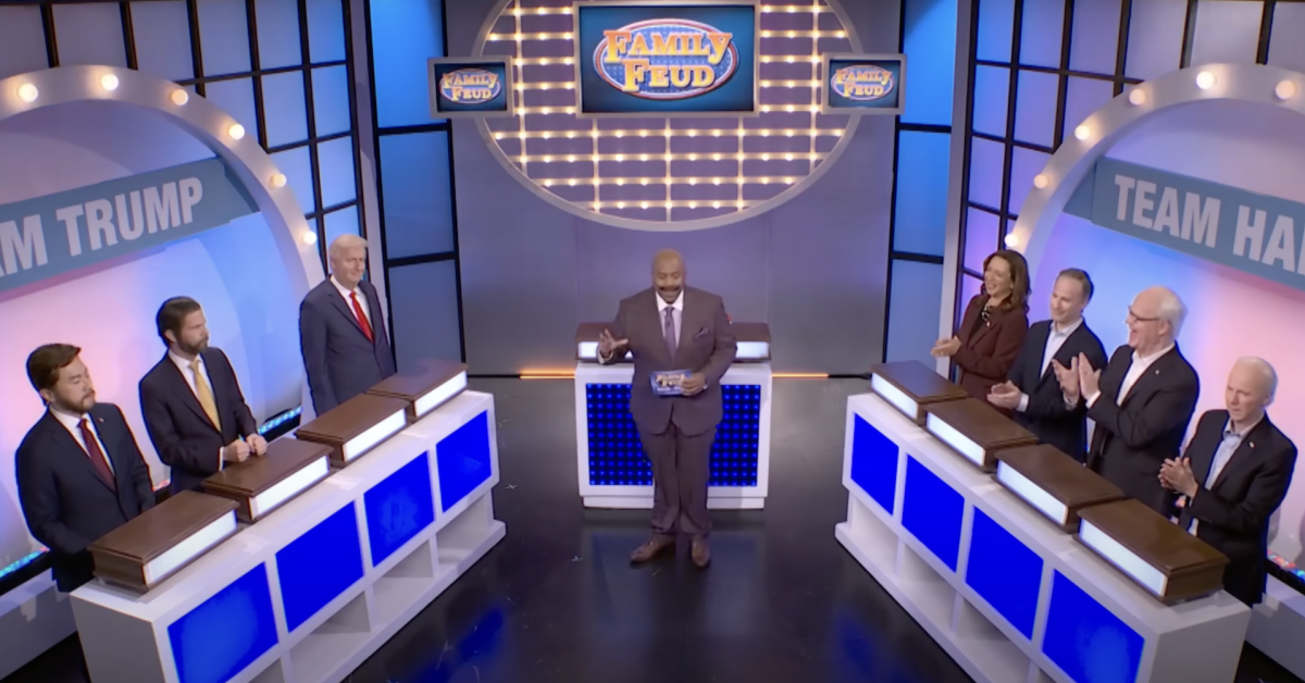 Kenan Thompson’s Steve Harvey Hosts ‘Family Feud,’ Pitting Kamala Harris and Donald Trump Against Each Other in ‘SNL’ Cold Open