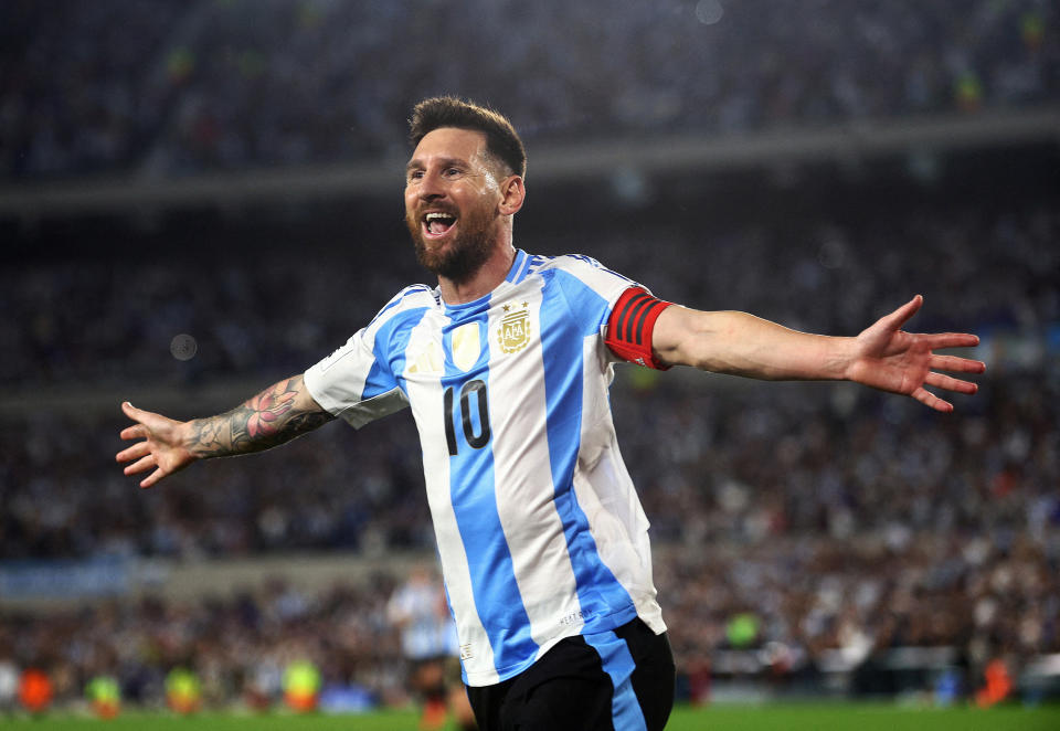 Lionel Messi had a night to remember in Buenos Aires in front of roughly 85,000 adoring fans. (Reuters/Matias Baglietto)