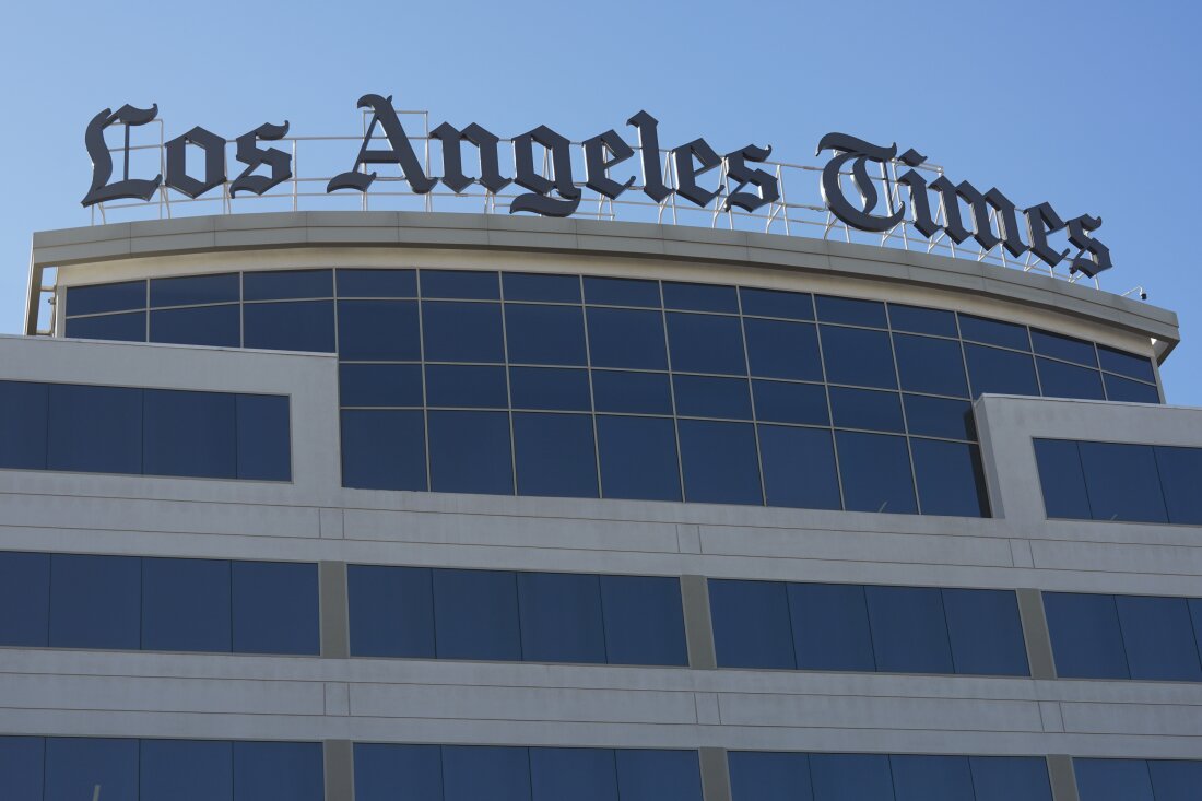 The Los Angeles Times newspaper headquarters is shown in El Segundo, Calif., Jan. 23, 2024.