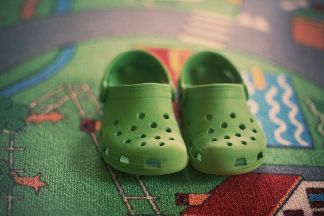 Crocs are comfy, water-resistant foot-wear that are popular with kids, but some podiatrists say they should be alternated with more sturdy shoes.