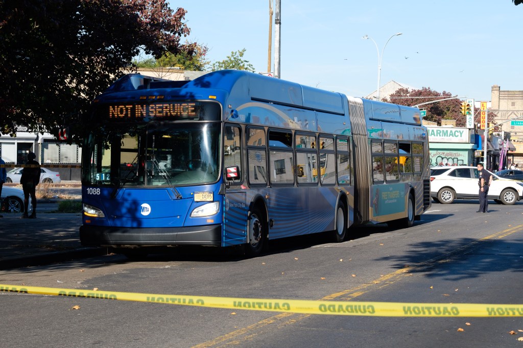 Man in critical condition after collision with city bus in Brooklyn