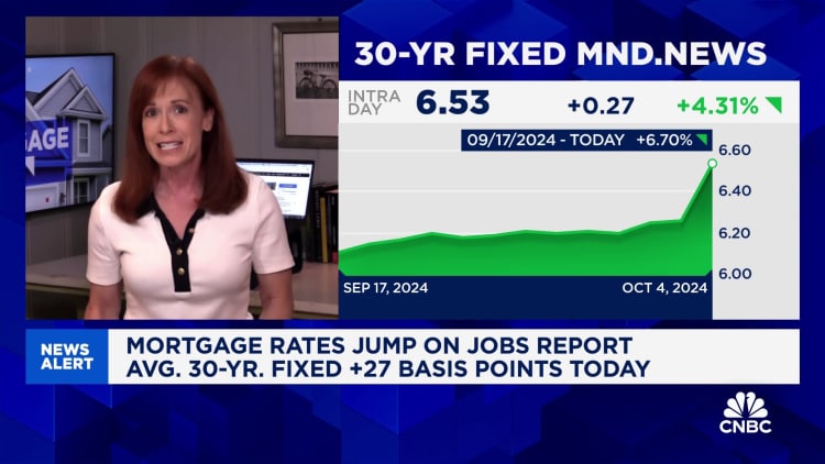 Mortgage rates spike after stronger-than-expected jobs report