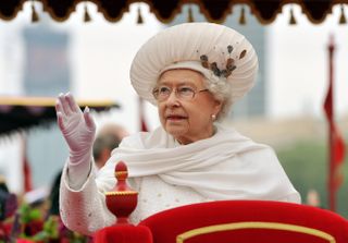 Queen Elizabeth II waving