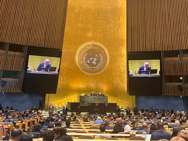 Voting is under way to elect members of the U.N. Human Rights Council for the 2025-2027 term at the U.N. headquarters in New York on Oct. 9, in this photo provided by South Korea's permanent mission to the U.N. Yonhap