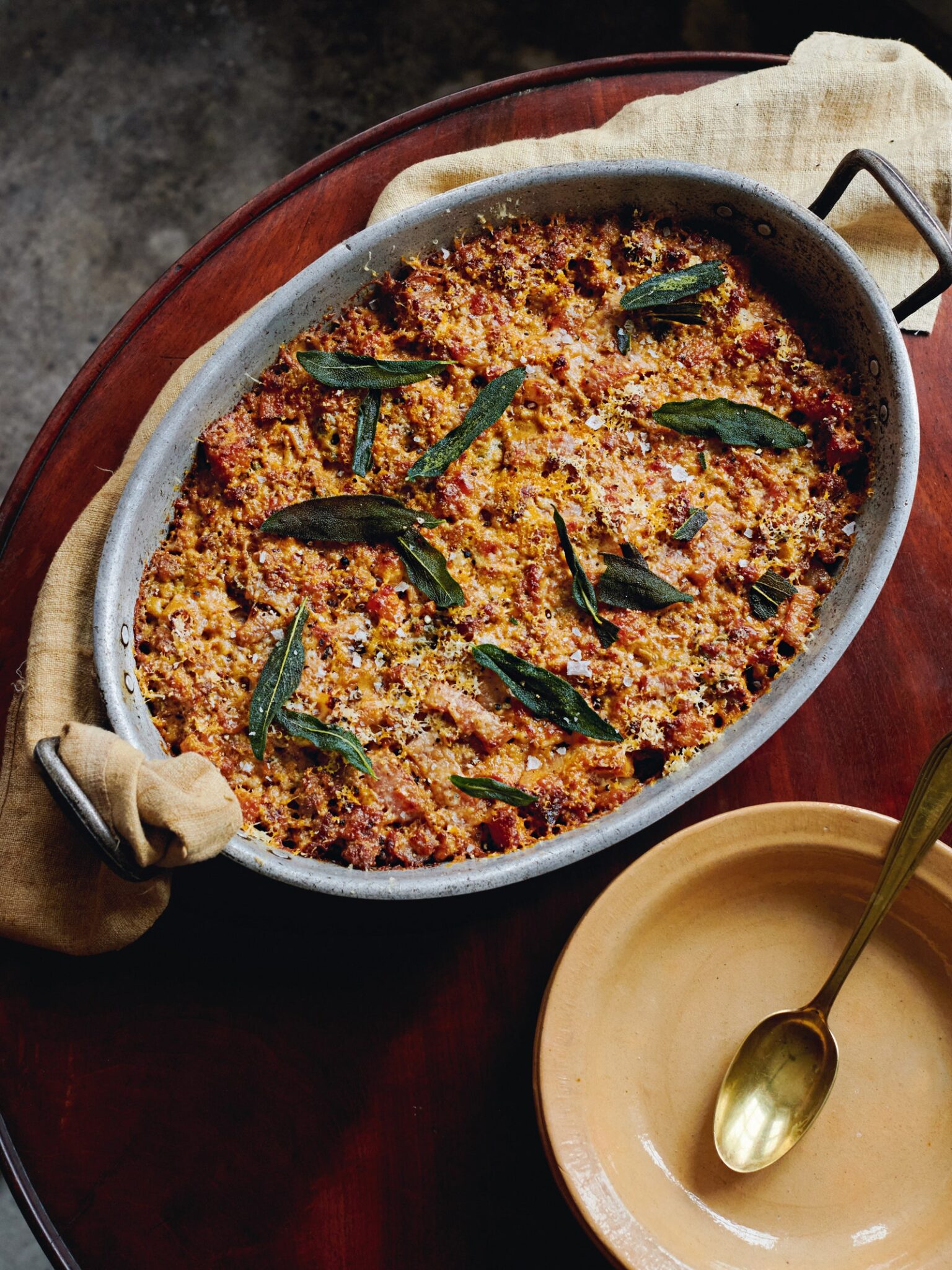 Image may contain Cutlery Spoon Food Food Presentation Plate and Paella