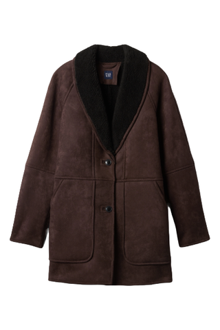 Gap Vegan Suede Shawl Collar Coat