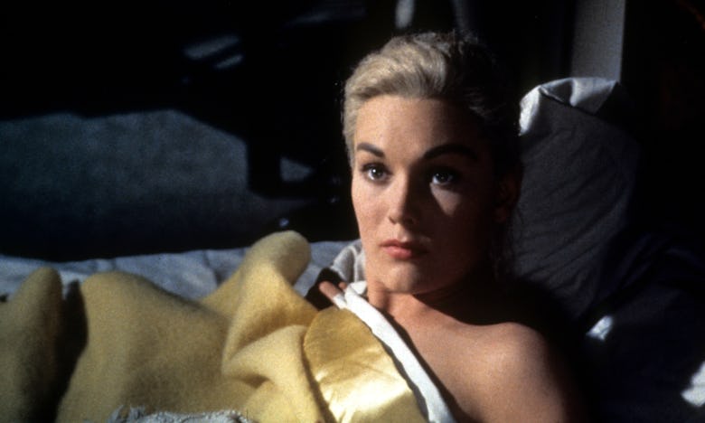 Kim Novak sits up in bed in a scene from the film 'Vertigo', 1958. (Photo by Paramount/Getty Images)