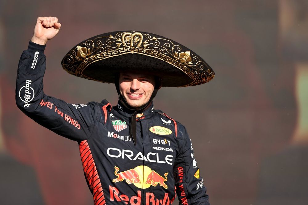 Podium: Race winner Max Verstappen, Red Bull Racing