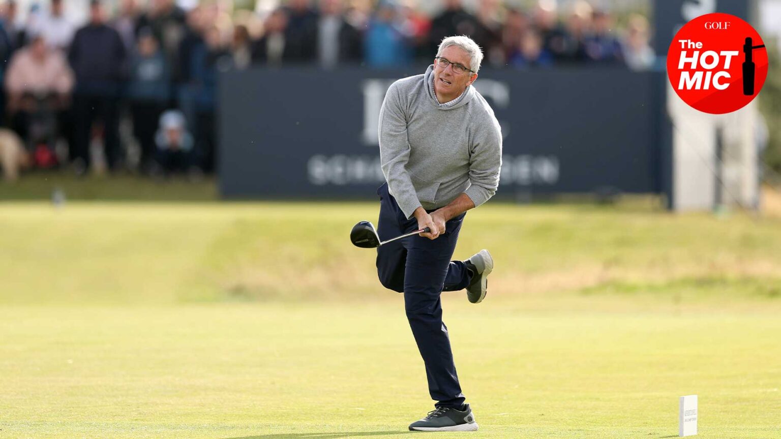 jay monahan holds driver at the Alfred Dunhill links championship at the old course