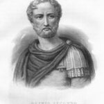 A black and white illustration of Pliny the Elder