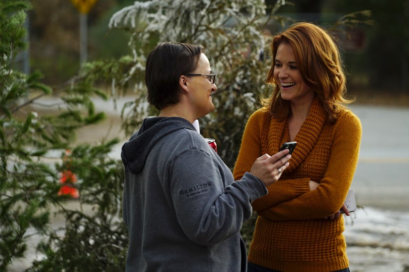 Elisabeth Finch and Sarah Drew behind the scenes of Grey's Anatomy. Photo via Getty Images