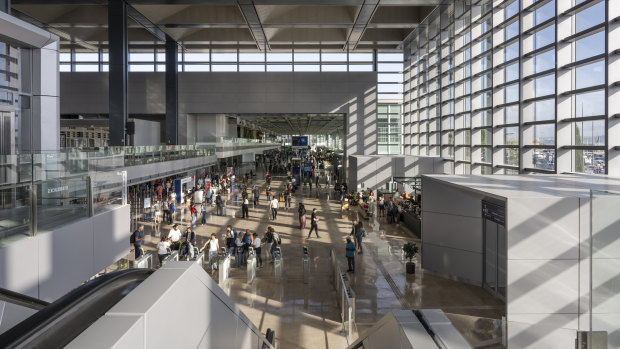 The light, airy interior of Marseille Airport.