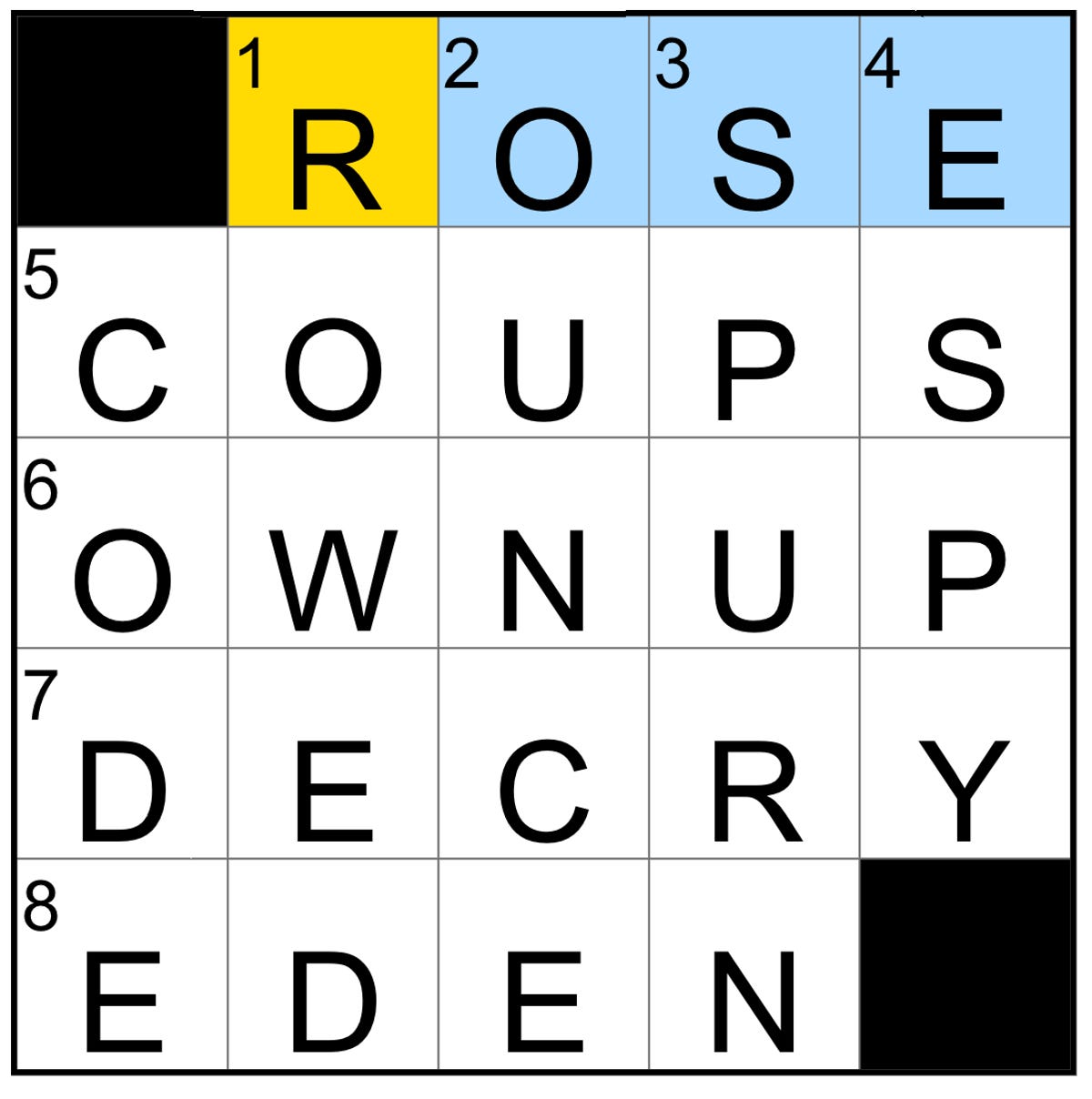 completed NYT Mini Crossword puzzle for Oct.11, 2024