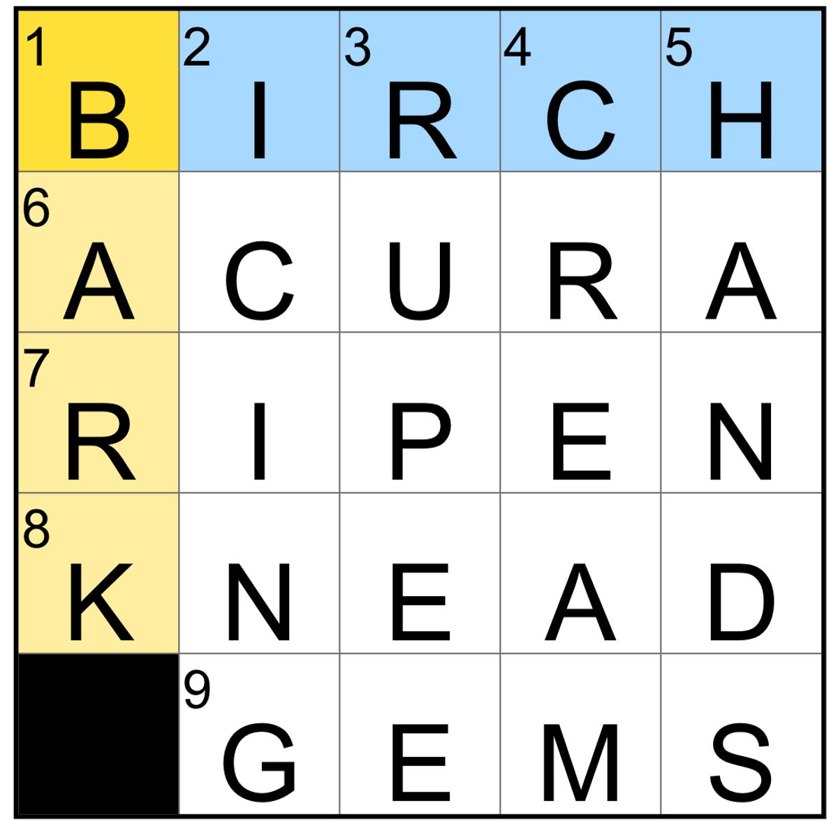 completed NYT Mini Crossword puzzle for Oct. 22, 2024