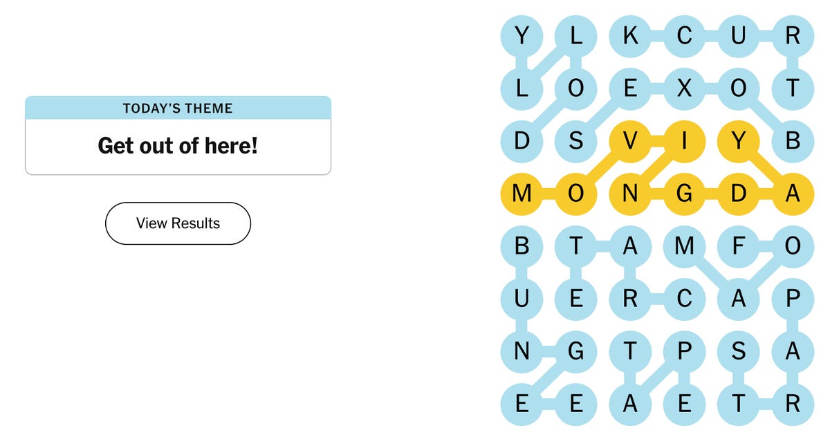 completed NYT Strands puzzle for Oct. 14, 2024, #225