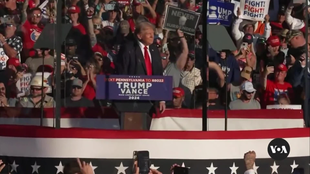 Trump holds rally at site of 1st assassination attempt; Harris readies for media appearances