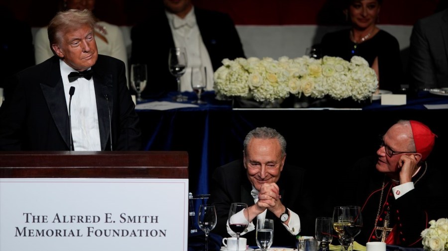 Trump roasts absent Harris at Al Smith dinner