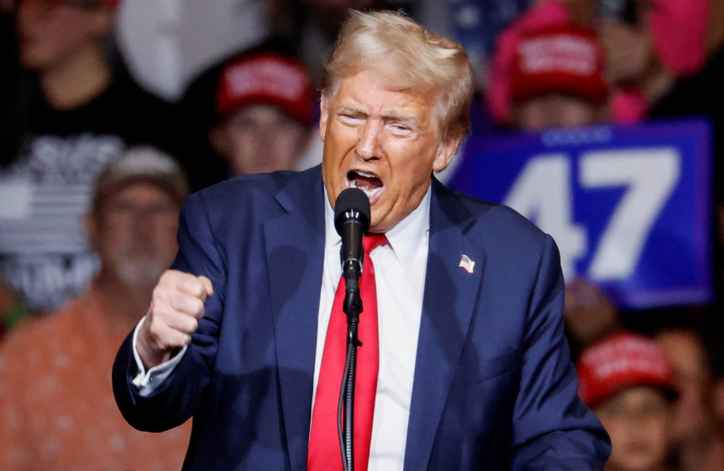 Republican presidential nominee and former U.S. President Donald Trump holds a campaign rally in Reno, Nevada